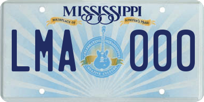 MS license plate LMA000