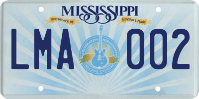 MS license plate LMA002