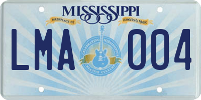 MS license plate LMA004