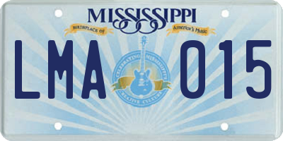MS license plate LMA015
