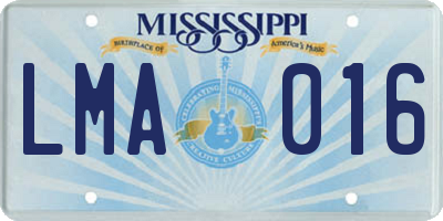 MS license plate LMA016