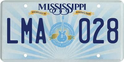MS license plate LMA028