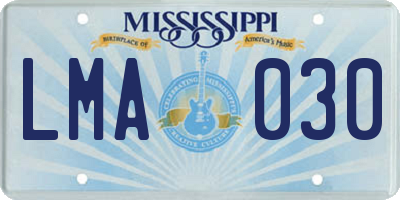MS license plate LMA030