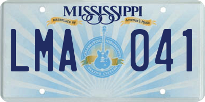 MS license plate LMA041
