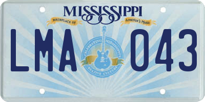 MS license plate LMA043