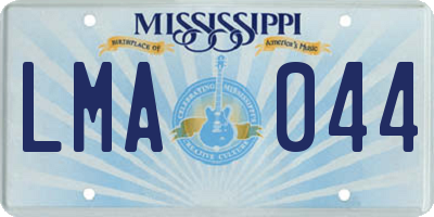 MS license plate LMA044