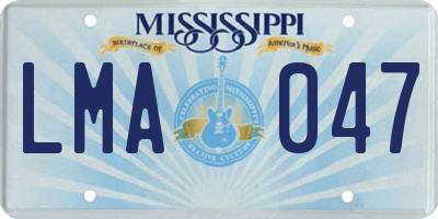 MS license plate LMA047