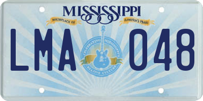 MS license plate LMA048
