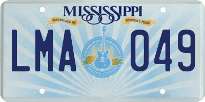 MS license plate LMA049