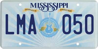 MS license plate LMA050