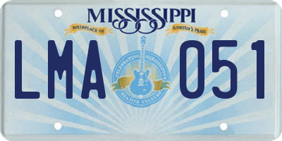 MS license plate LMA051