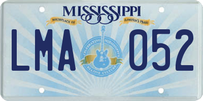 MS license plate LMA052