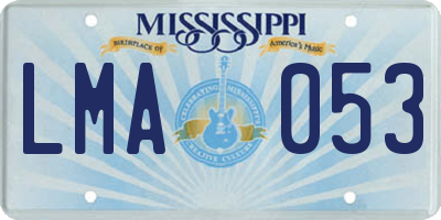 MS license plate LMA053