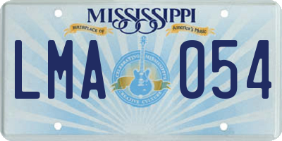 MS license plate LMA054