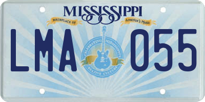 MS license plate LMA055