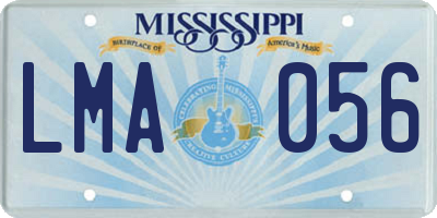MS license plate LMA056