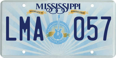 MS license plate LMA057