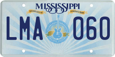 MS license plate LMA060