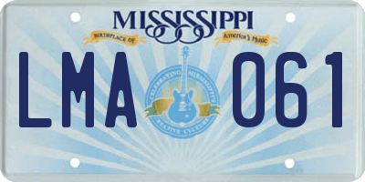 MS license plate LMA061