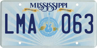MS license plate LMA063