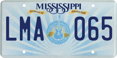 MS license plate LMA065