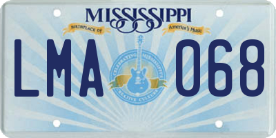 MS license plate LMA068