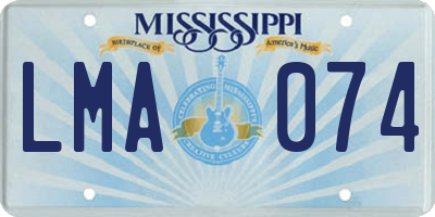 MS license plate LMA074