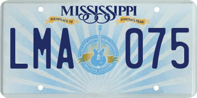 MS license plate LMA075