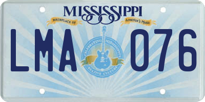 MS license plate LMA076