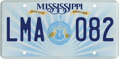 MS license plate LMA082