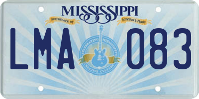MS license plate LMA083