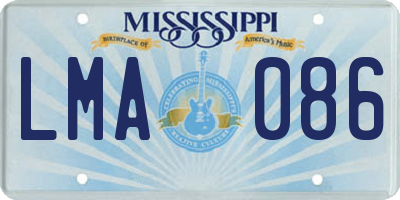 MS license plate LMA086