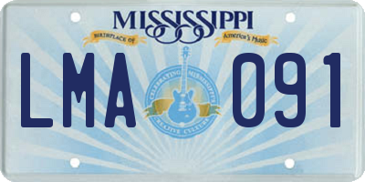 MS license plate LMA091