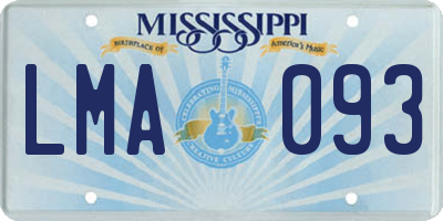 MS license plate LMA093