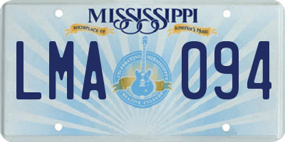 MS license plate LMA094