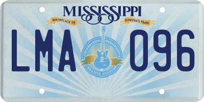 MS license plate LMA096