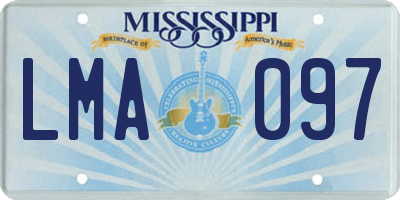 MS license plate LMA097