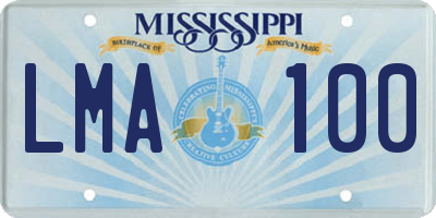 MS license plate LMA100