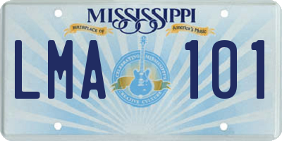MS license plate LMA101