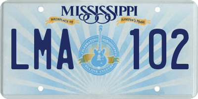 MS license plate LMA102