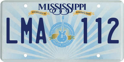 MS license plate LMA112