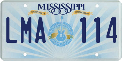 MS license plate LMA114