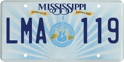 MS license plate LMA119