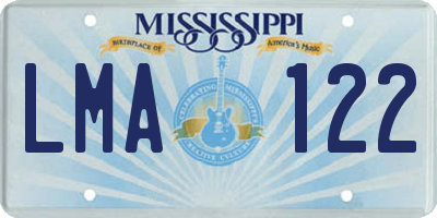 MS license plate LMA122