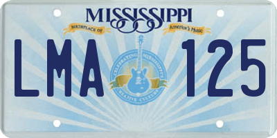 MS license plate LMA125