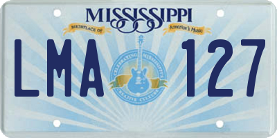 MS license plate LMA127