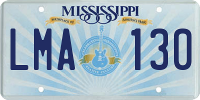 MS license plate LMA130