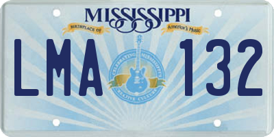 MS license plate LMA132