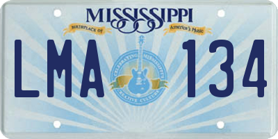 MS license plate LMA134