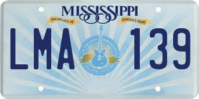 MS license plate LMA139